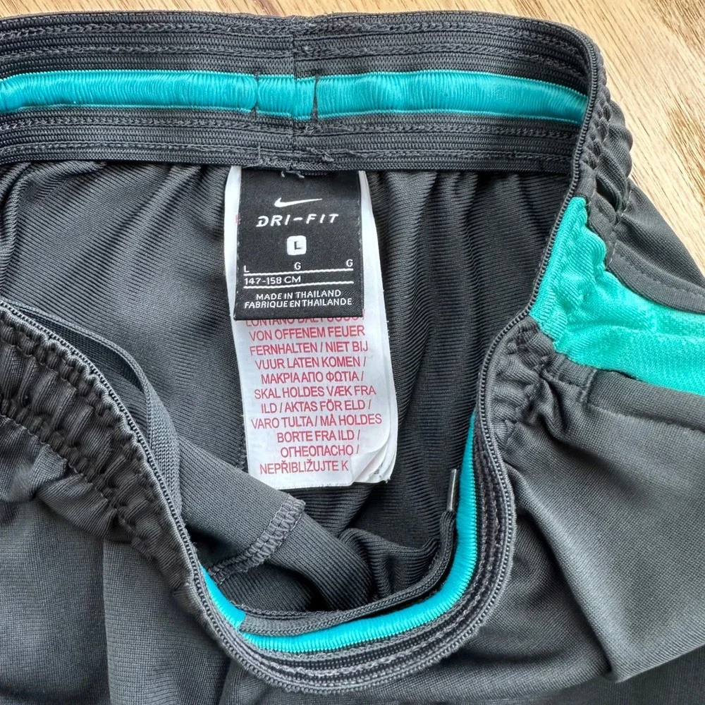 Nike FC Barcelona‎ Soccer Track Pants Kids L Black Teal Dri-FIT Youth Soccer